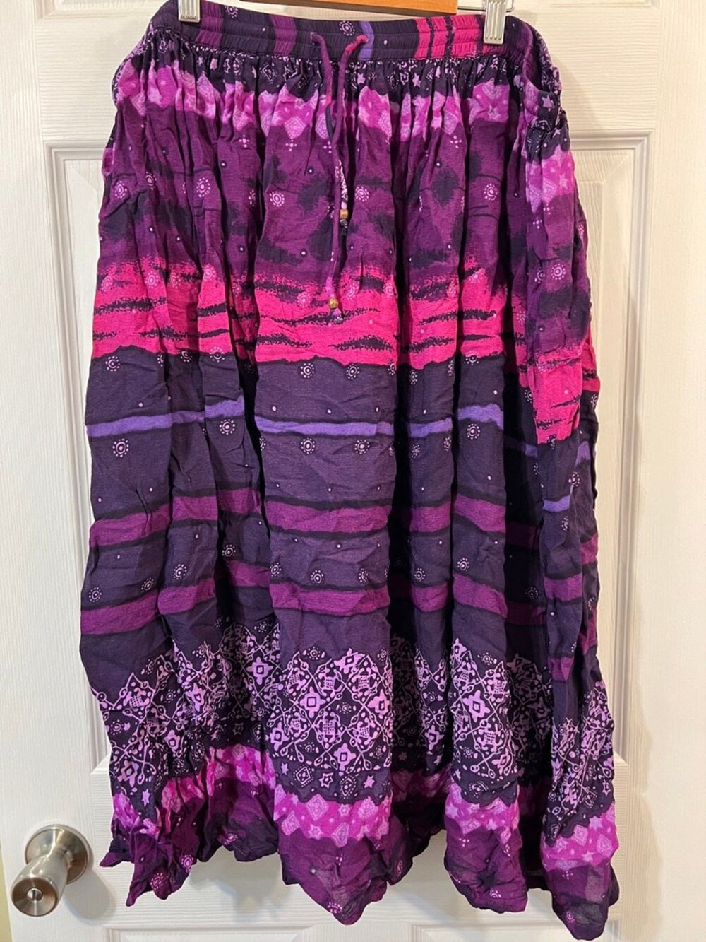 Avenue Women's 18 20 Purple Striped Celestial Midi Skirt Witchy Boho Whimsigoth